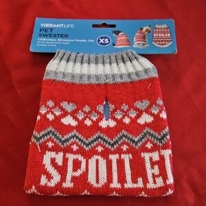 Vibrant Life Red and White Holiday Pet Sweater XS